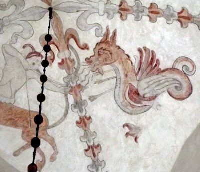 dragon gotland church art roof painting middle age