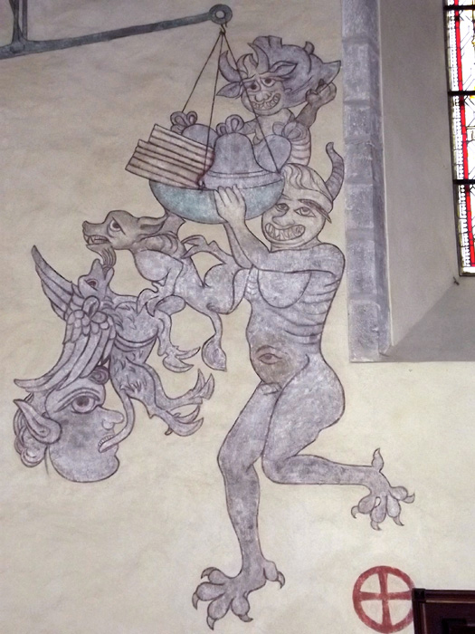 Djävlar och monster målade i gotländsk kyrka